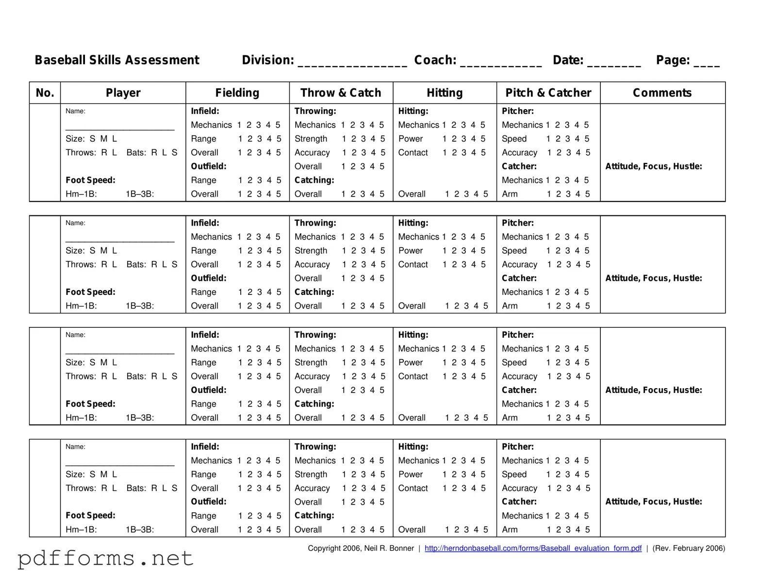 Download Baseball Assessment Template
