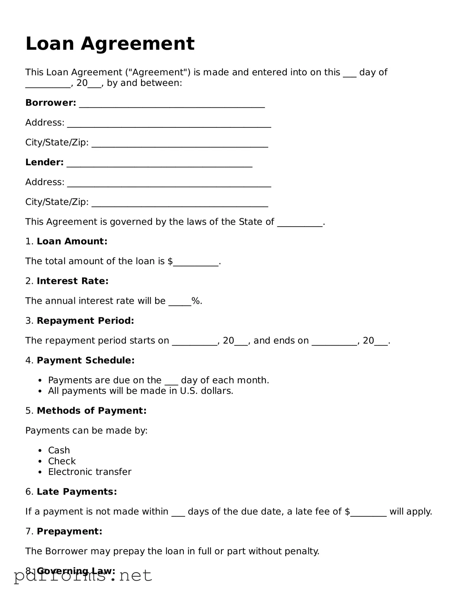 Official Loan Agreement Template
