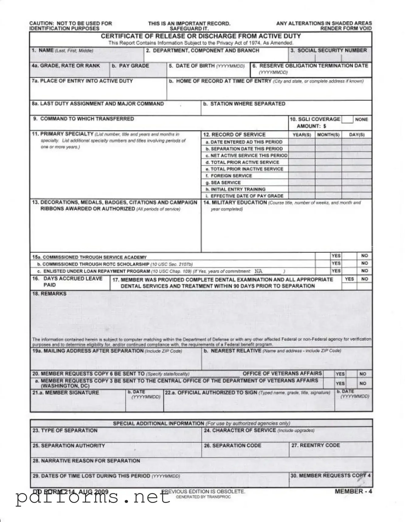 Download Dd 214 Template