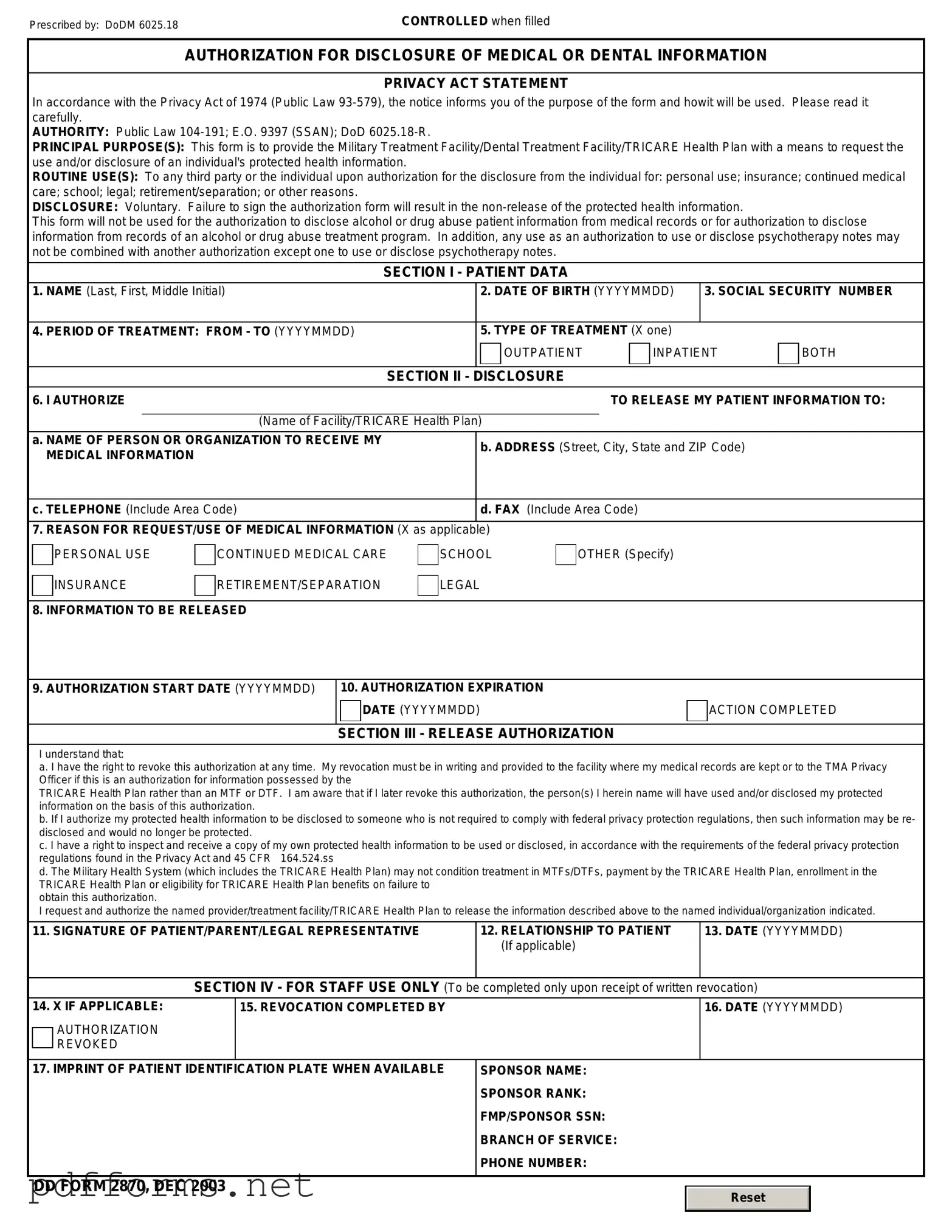 Download DD 2870 Template
