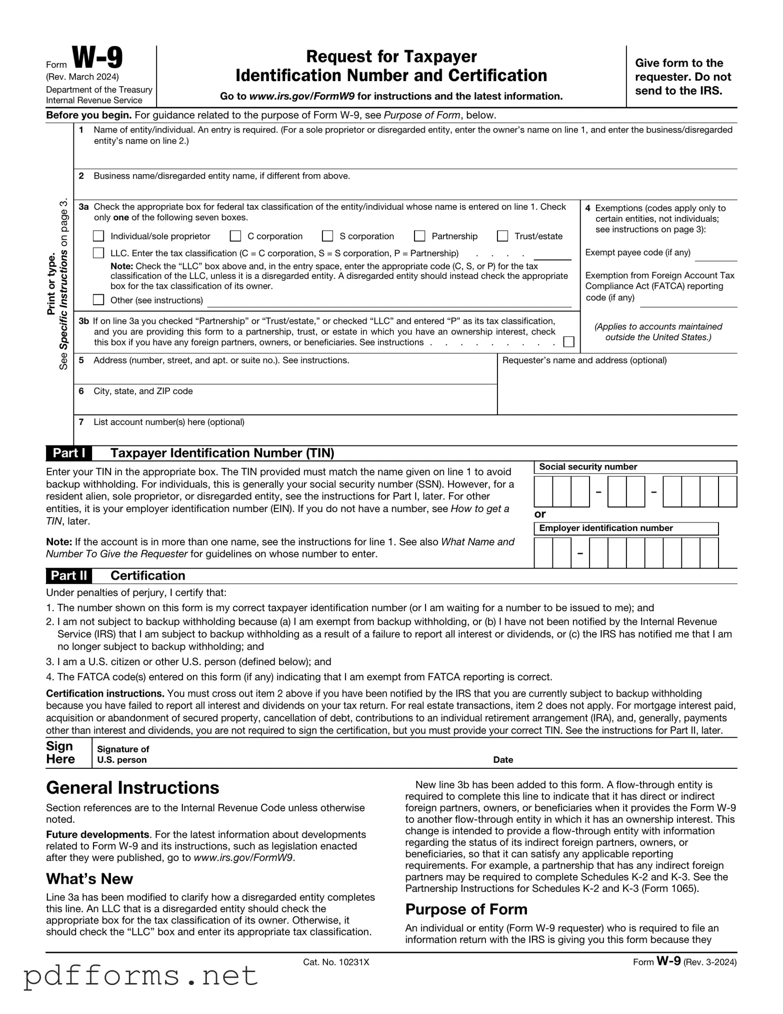 Download IRS W-9 Template