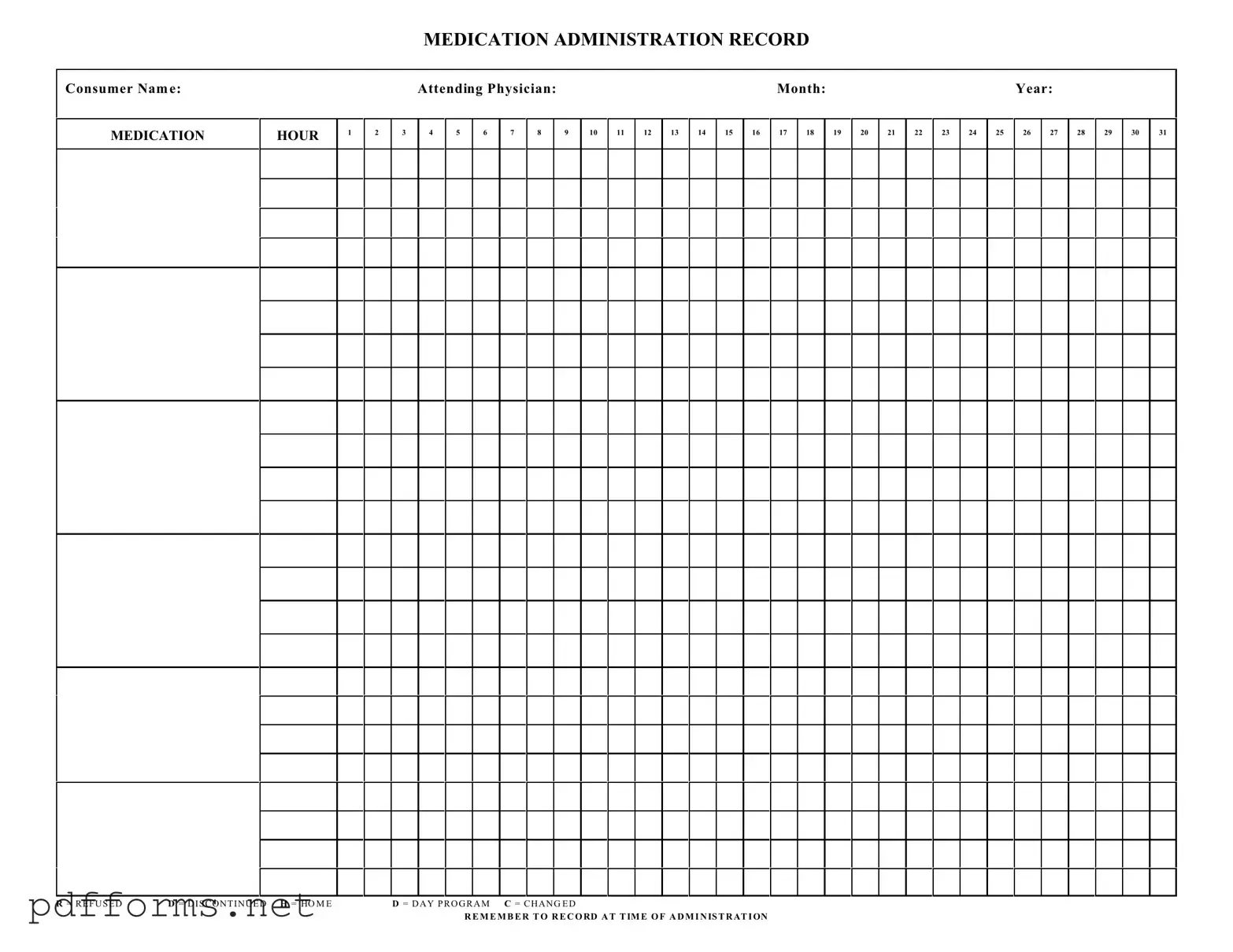 Download Medication Administration Record Sheet Template