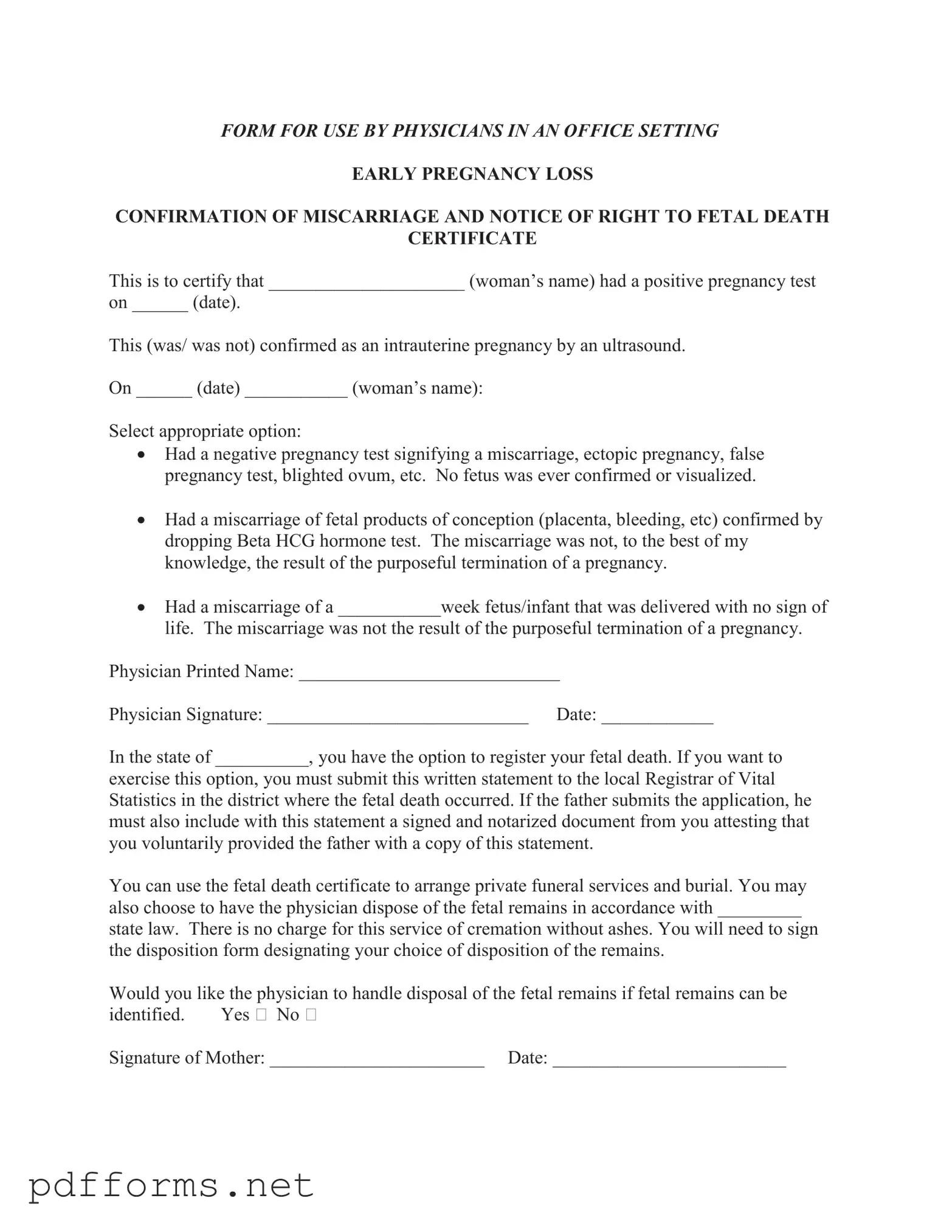 Download Miscarriage Discharge Paper Template
