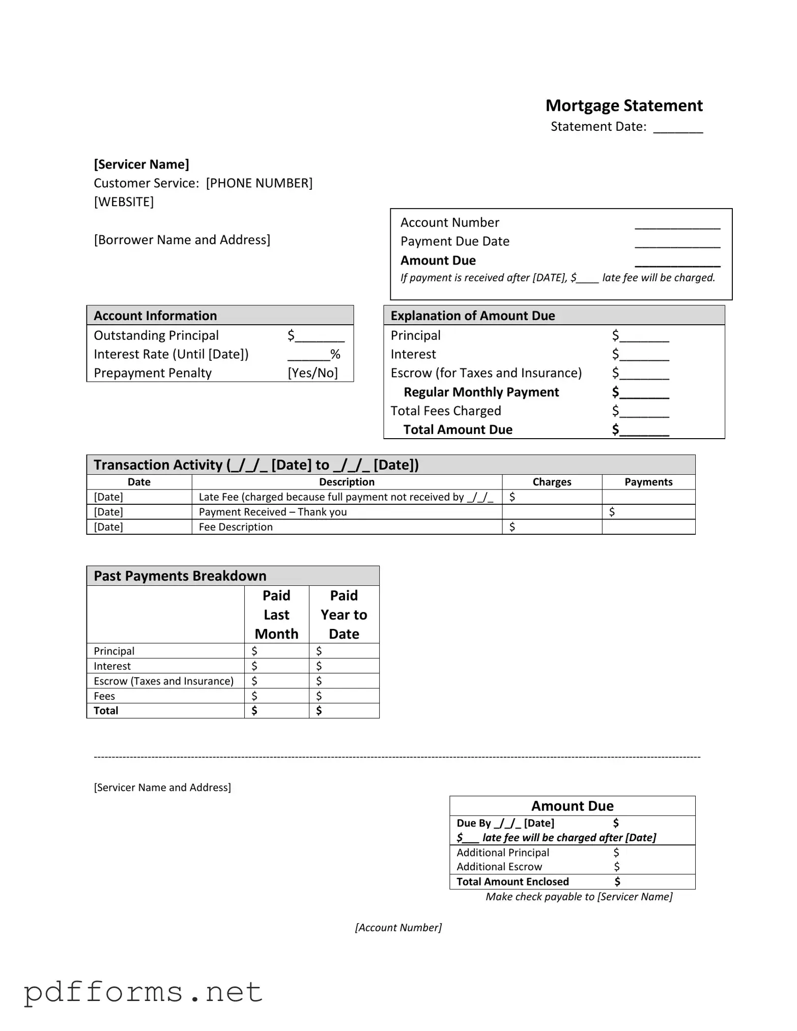 Download Mortgage Statement Template