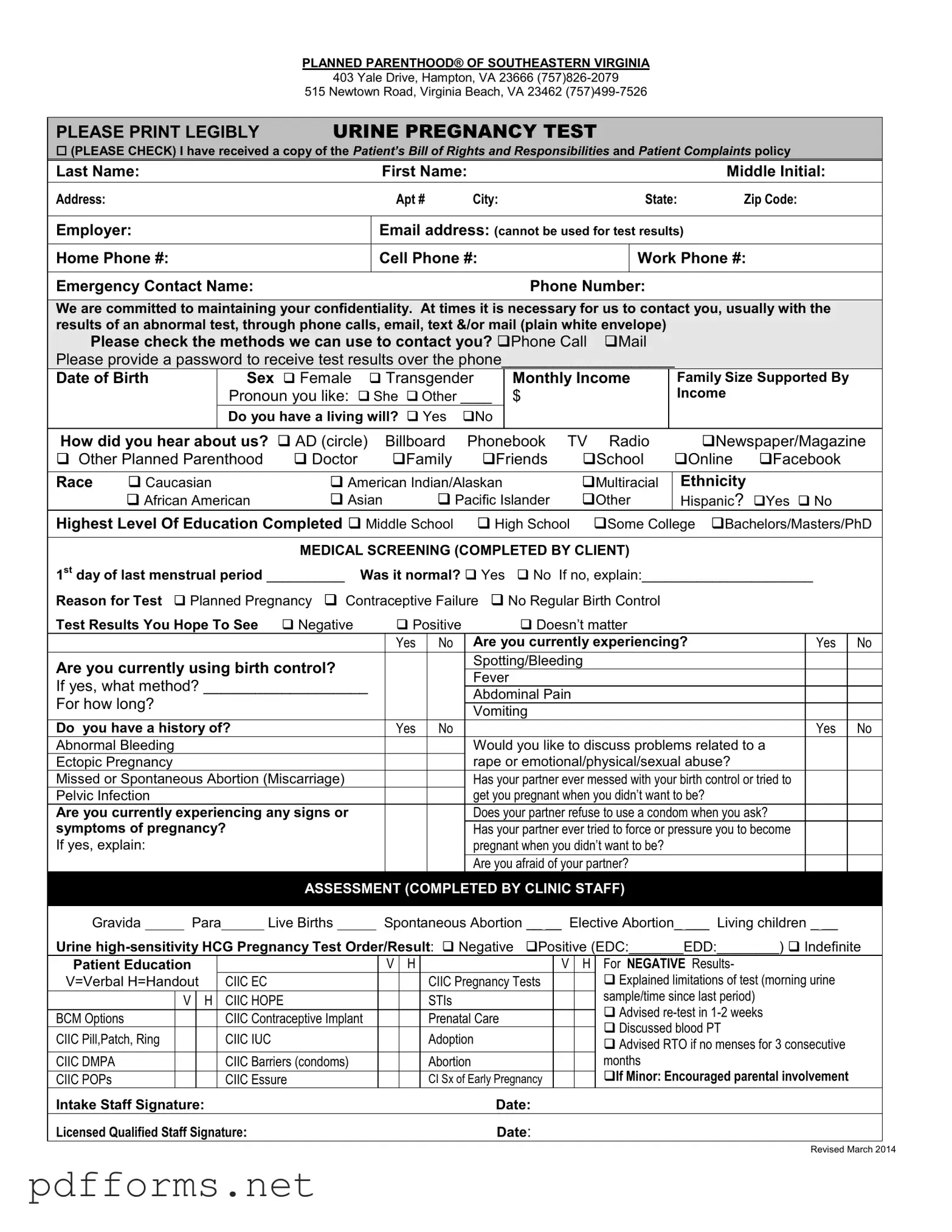 Download Planned Parenthood Proof Template