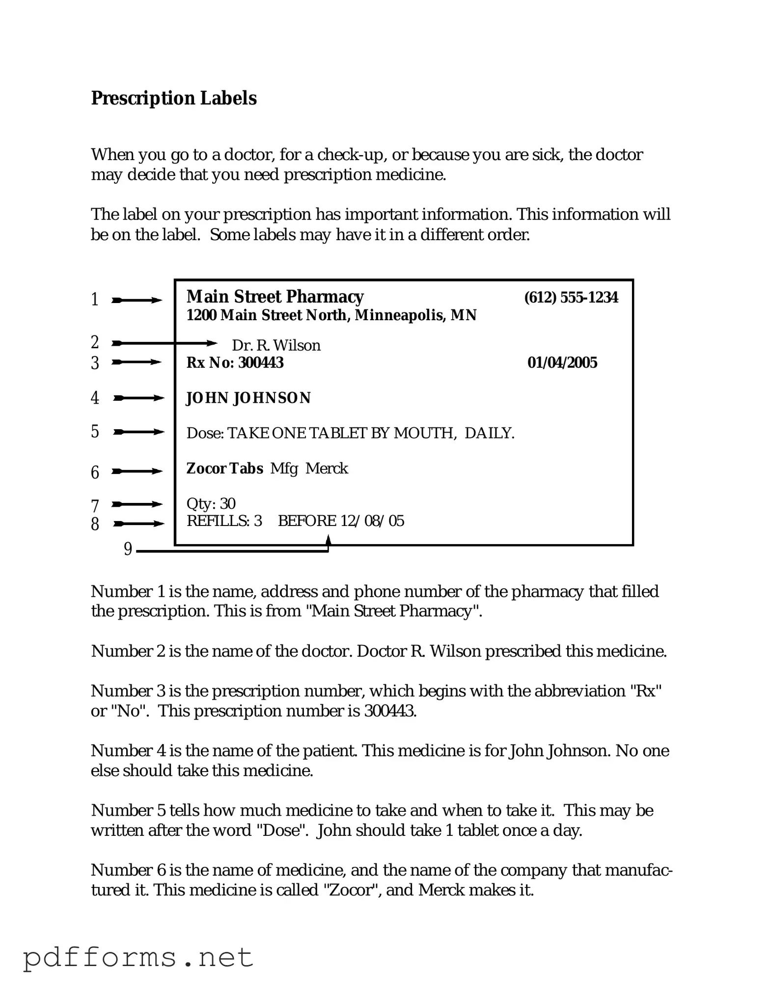Download Prescription Label Template