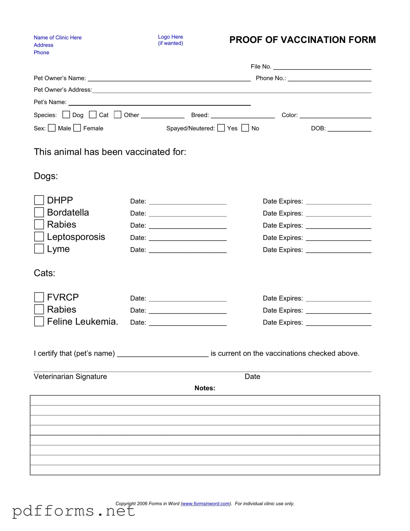 Download Proof Of Vaccination Dog Template