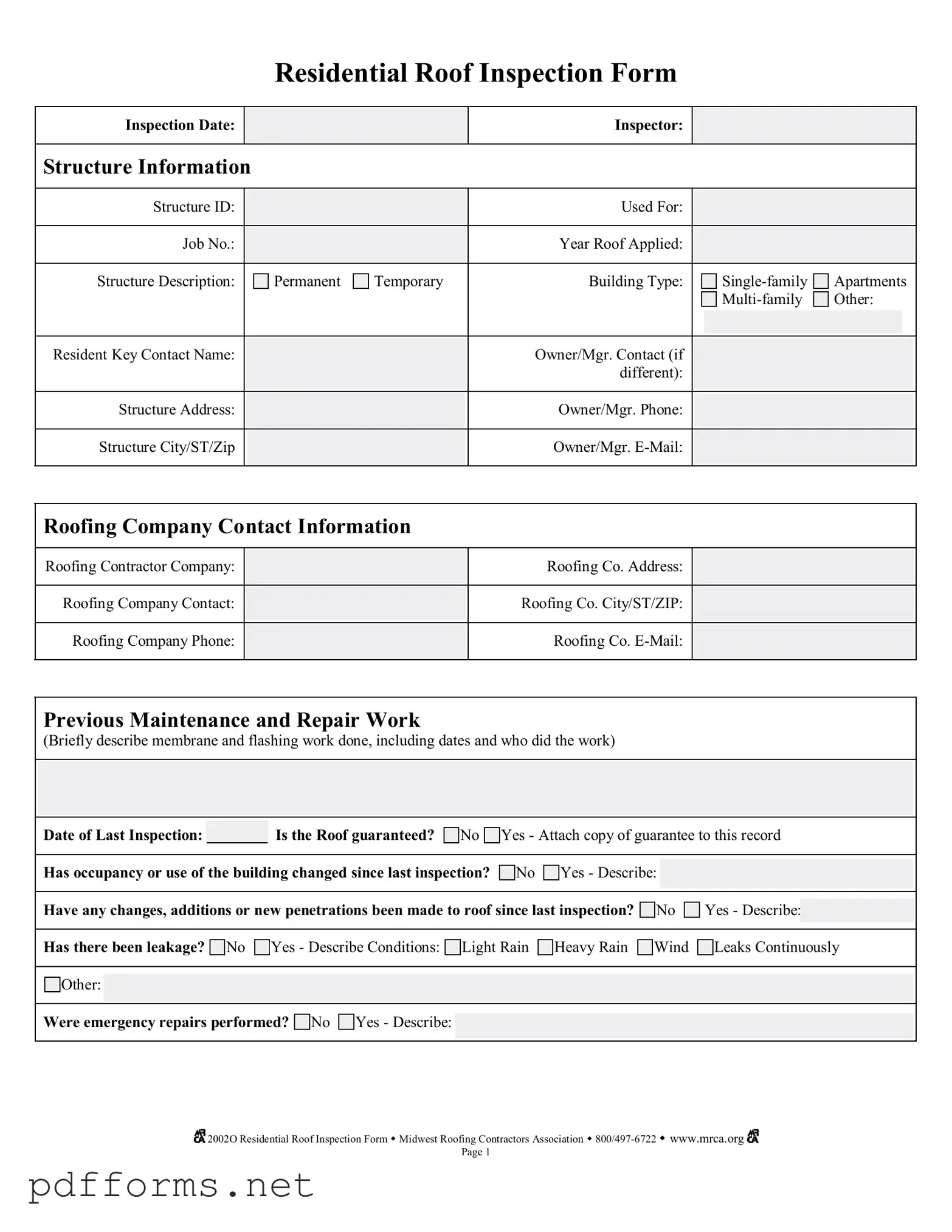 Download Roof Inspection Template