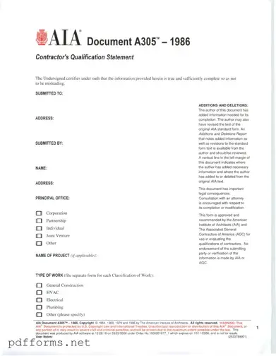 Download AIA A305 Template