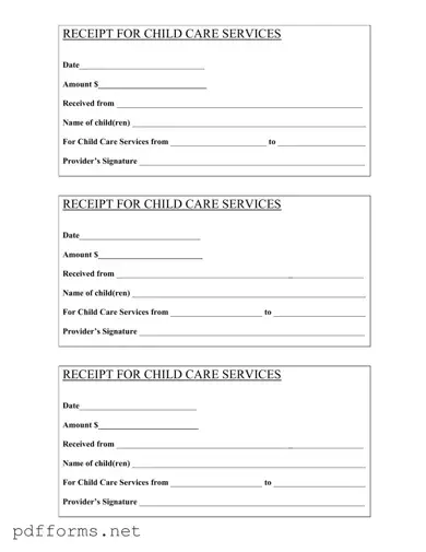 Download Childcare Receipt Template