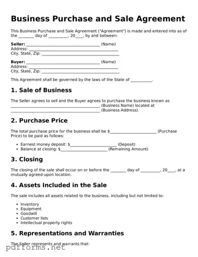 Official Business Purchase and Sale Agreement Template