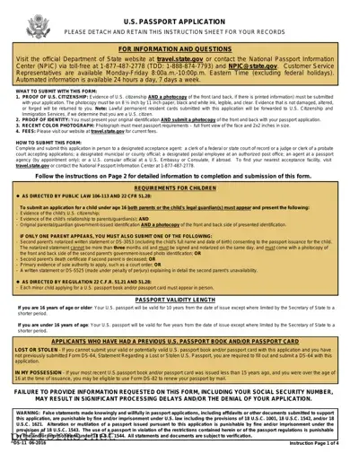 Download DS-11 U.S. Passport application Template