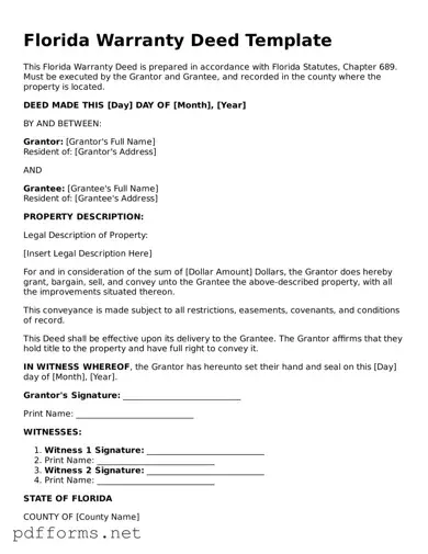 Free  Deed Document for Florida