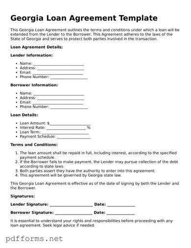 Free  Loan Agreement Document for Georgia