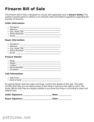 Official Firearm Bill of Sale Template