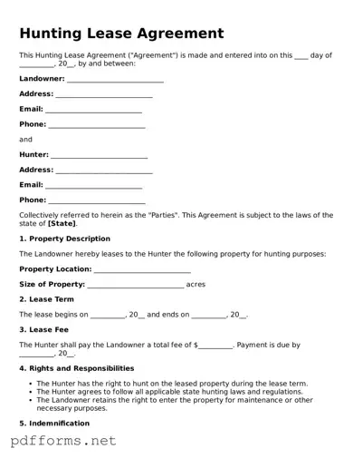 Official Hunting Lease Agreement Template