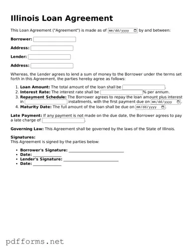 Free  Loan Agreement Document for Illinois
