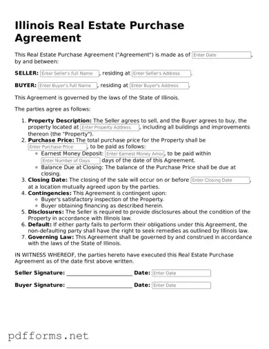 Free  Real Estate Purchase Agreement Document for Illinois