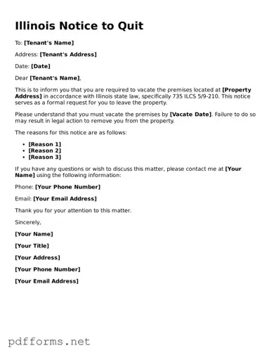 Free  Notice to Quit Document for Illinois