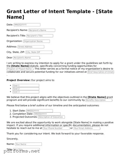 Official Grant Letter of Intent Template
