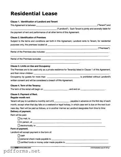 Download Lf310 Residential Lease Template