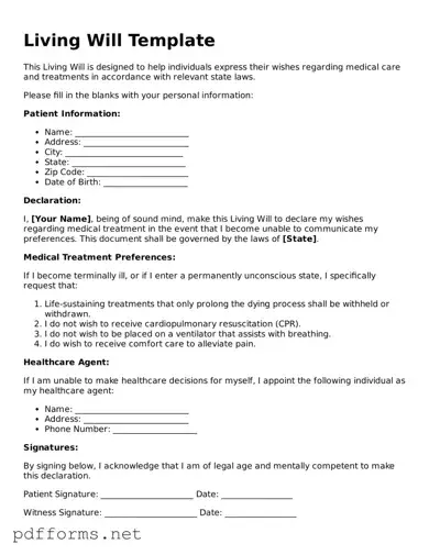 Official Living Will Template