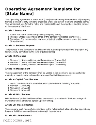 Official Operating Agreement Template