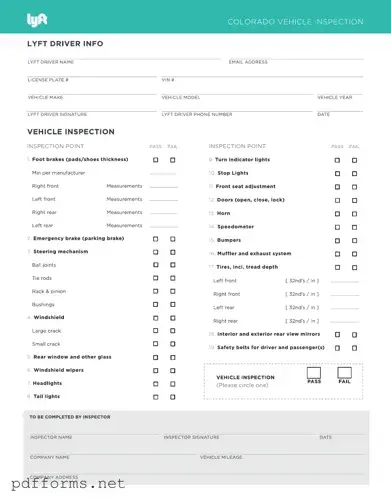 Download Lyft Inspection Template