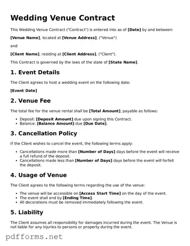Official Wedding Venue Contract Template