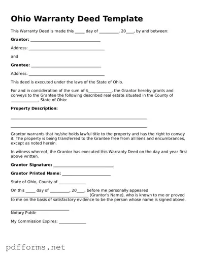 Free  Deed Document for Ohio