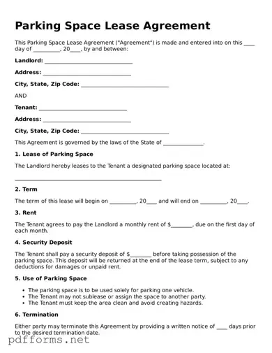 Official Parking Space Lease Agreement Template