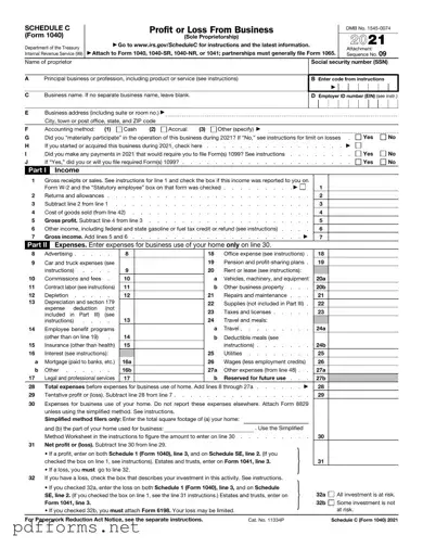 Download IRS Schedule C 1040 Template