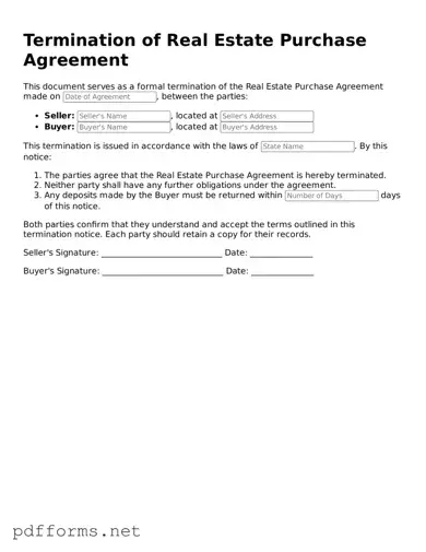 Official Termination of Real Estate Purchase Agreement Template