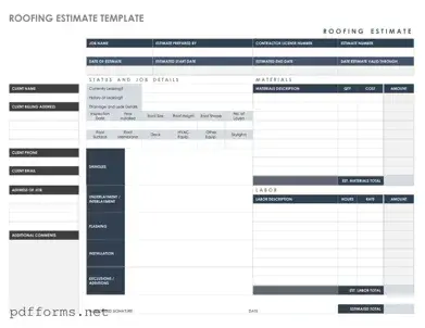 Download Roofing Estimate Template