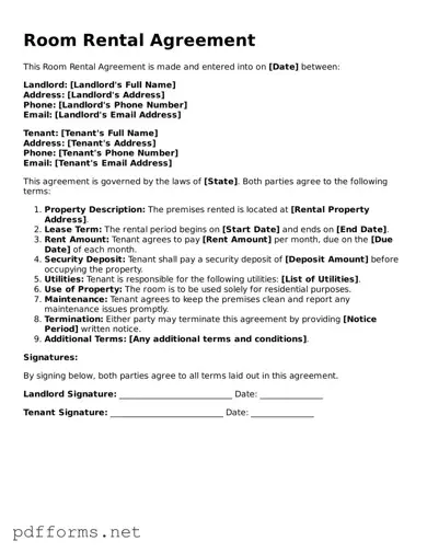 Official Room Rental Agreement Template