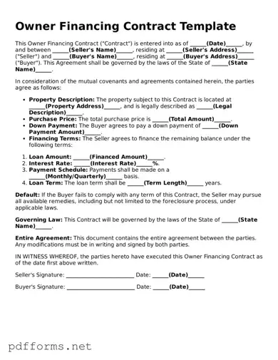 Official Owner Financing Contract Template