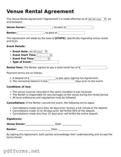 Official Venue Rental Agreement Template